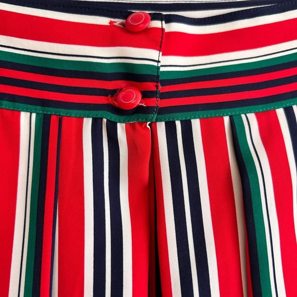 1970s Vintage Preppy Aquascutum of London Pleated Stripe Skirt - Picture 3 of 8